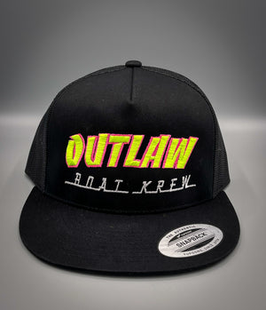 Outlaw Boat Krew Neon Black Hat